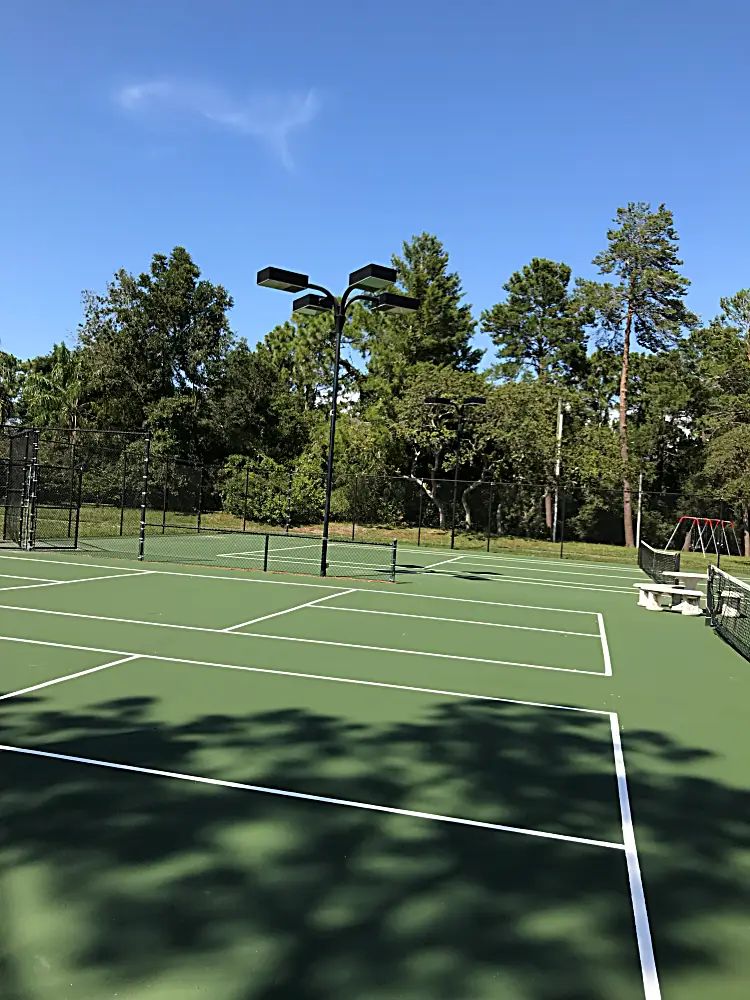 Community tennis courts with LED lighting