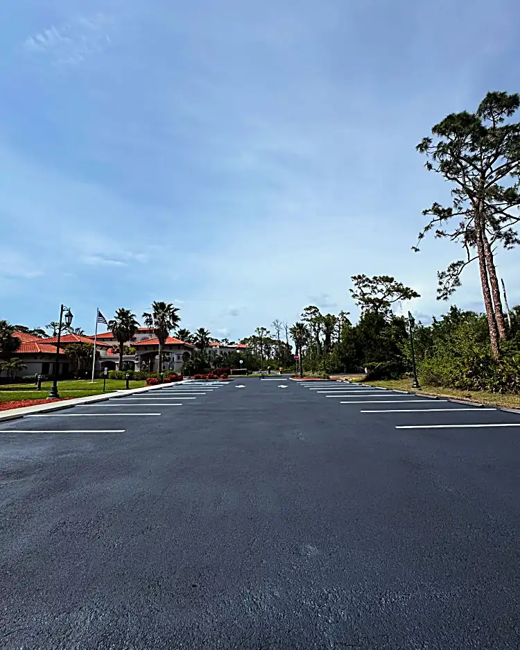 Discovery Commons South Biscayne entrance with fresh sealcoating