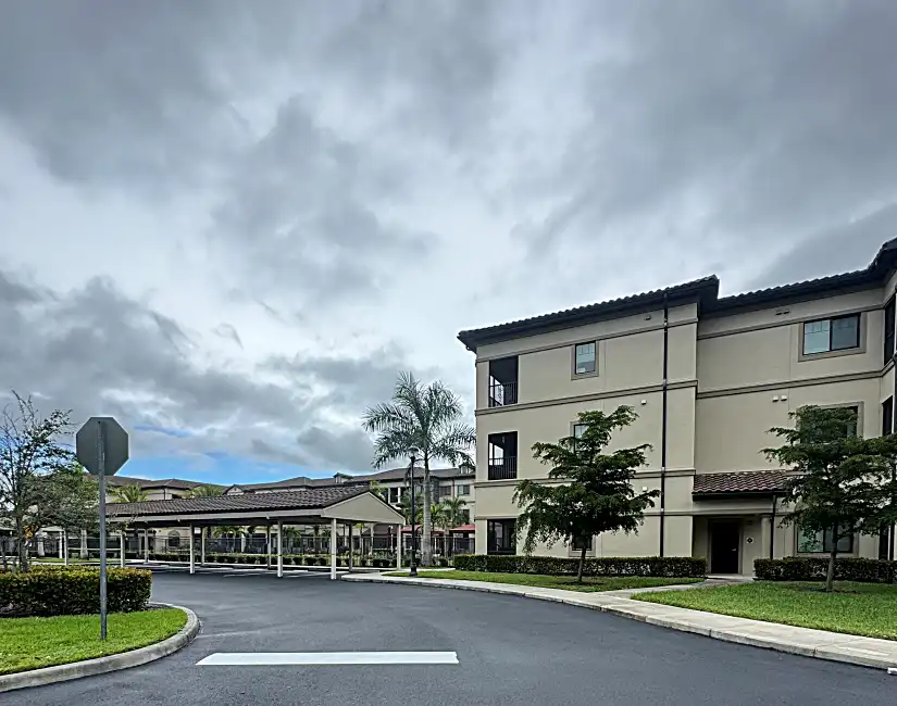 Discovery Village at Naples entrance with fresh sealcoating