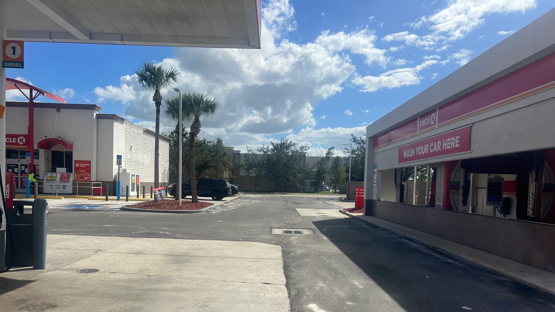Repaired asphalt transition at a commercial property